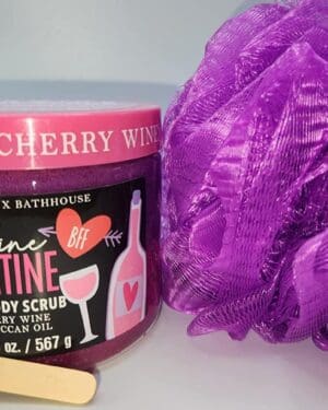 Cherry wine valentine's day body scrub.